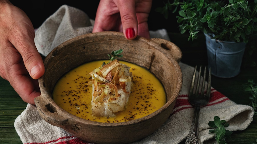 La Ricetta Del Baccala Con Crema Di Zucca E Porro Fritto Cibovagare