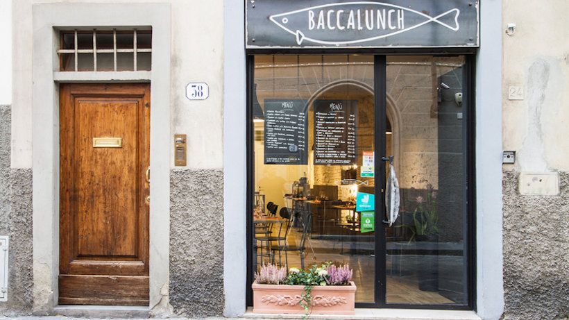 La vetrina di Baccalunch a Firenze