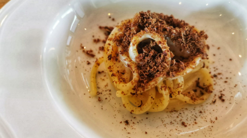 Lo Spaghetto con la bottarga di capretto del Colmetto